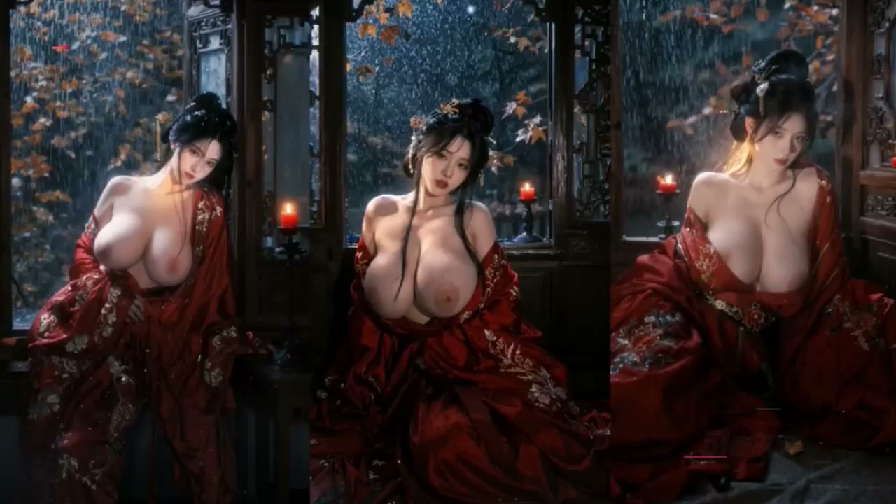 AI制作古风百合 双女薄纱加身激烈性交 舔穴揉奶骚魅气息十足