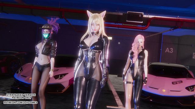 [MMD] GIRL CRUSH - DRIVE Ahri Seraphine Akali Hot Kpop Dance League of Legends Hentai