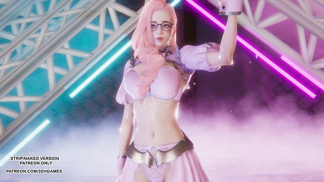 [MMD] Purple Kiss - Nerdy Seraphine Sexy Kpop Dance League of Legends Hentai