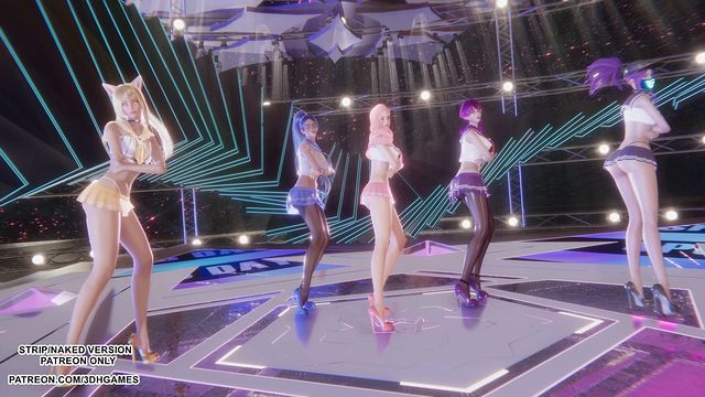[MMD] SECRET NUMBER - WHO DIS Ahri Akali Seraphine Kaisa Evelynn Sexy Kpop Dance League of Legends Hentai Uncensored 4K 60FPS