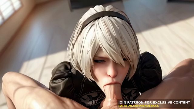 3D Animation : 2B (Nier Automata) - POV Blowjob Dick Ride Uncensored Hentai