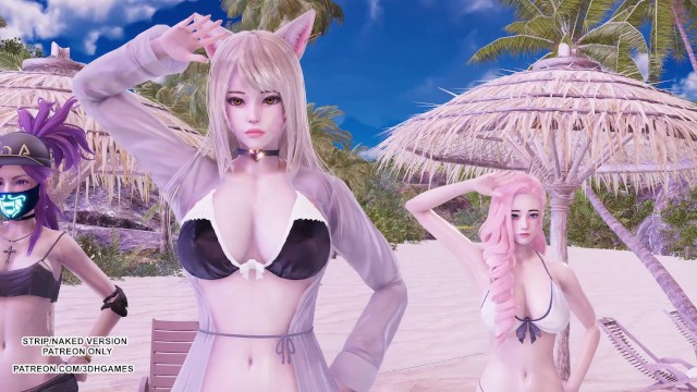 [MMD] 勇敢的女孩 - Chi Mat Ba Ram Ahri Kaisa Seraphine KDA 性感热舞 英雄联盟无尽