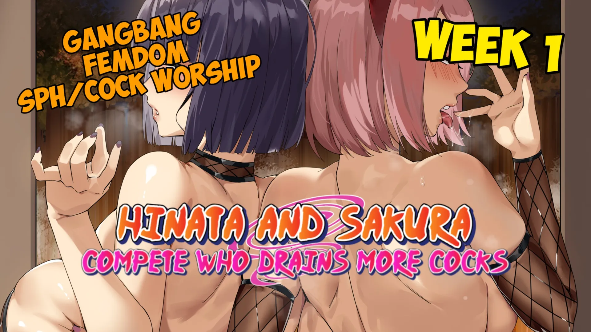 [Voiced and Animated JOI] Hinata and Sakura Compete Who Drains More Cocks - Week 1