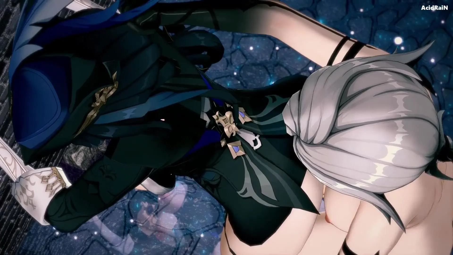 Clorinde x Futa Arlecchino sex video (Genshin impact)