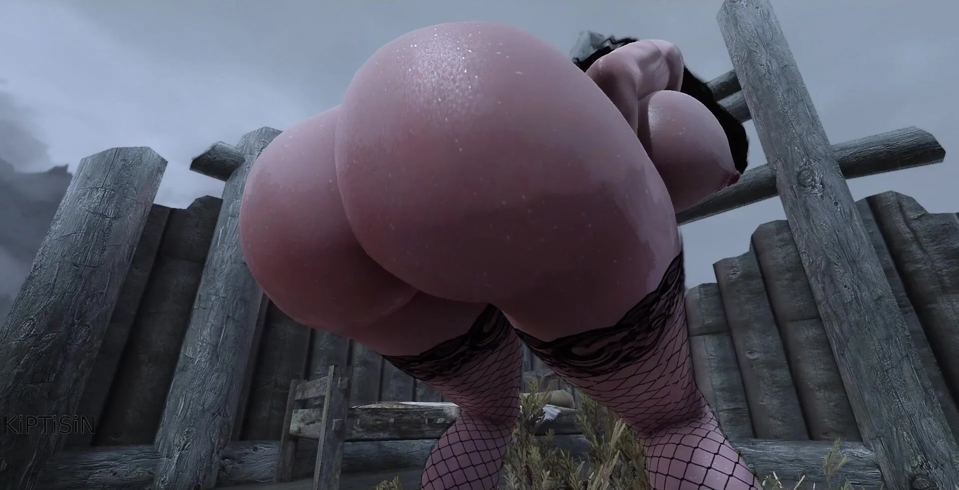 Dark Futa Elf Fucks Juicy MILF With Big Ass in the Rain