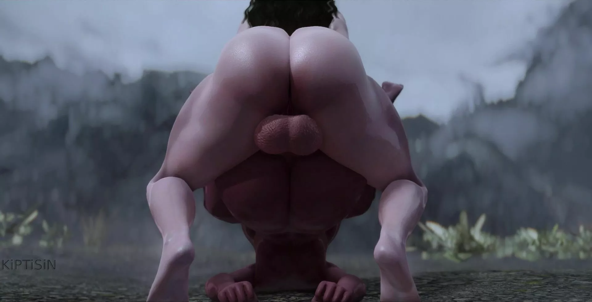 Curvy Slut cat girl Huge ass fucked by Huge futanari cock