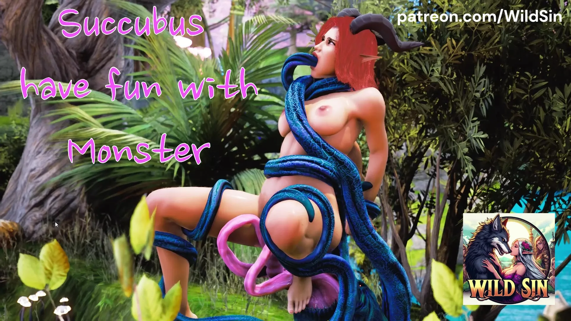 Succubus have fun with Tentacle Monster