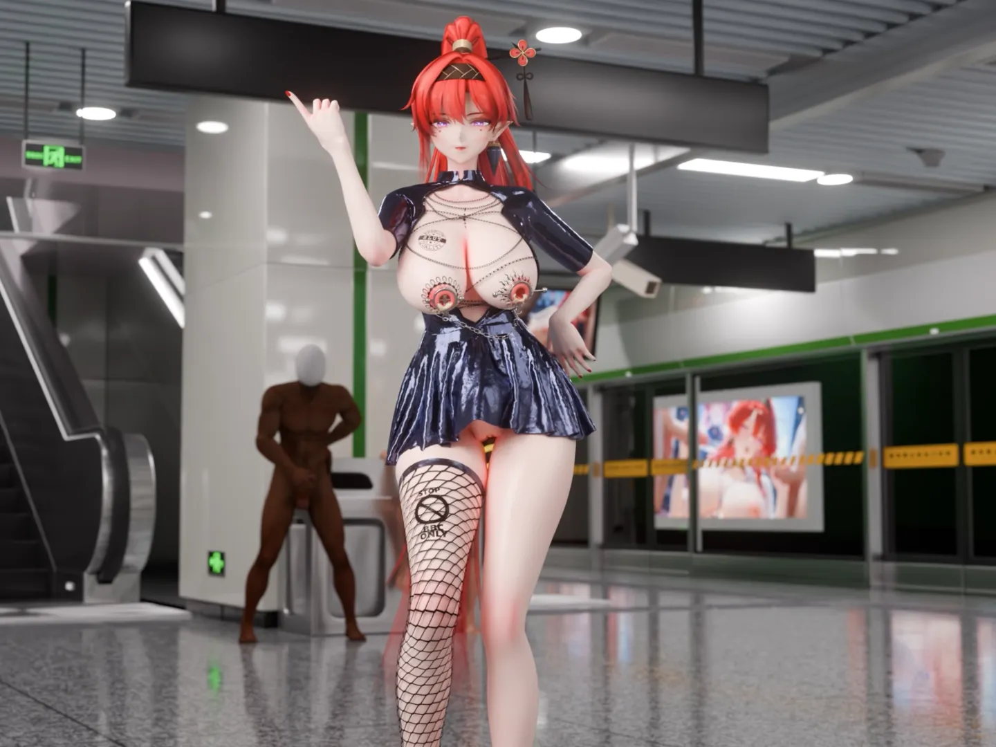 [C3] Yinlin Leather Miniskirt