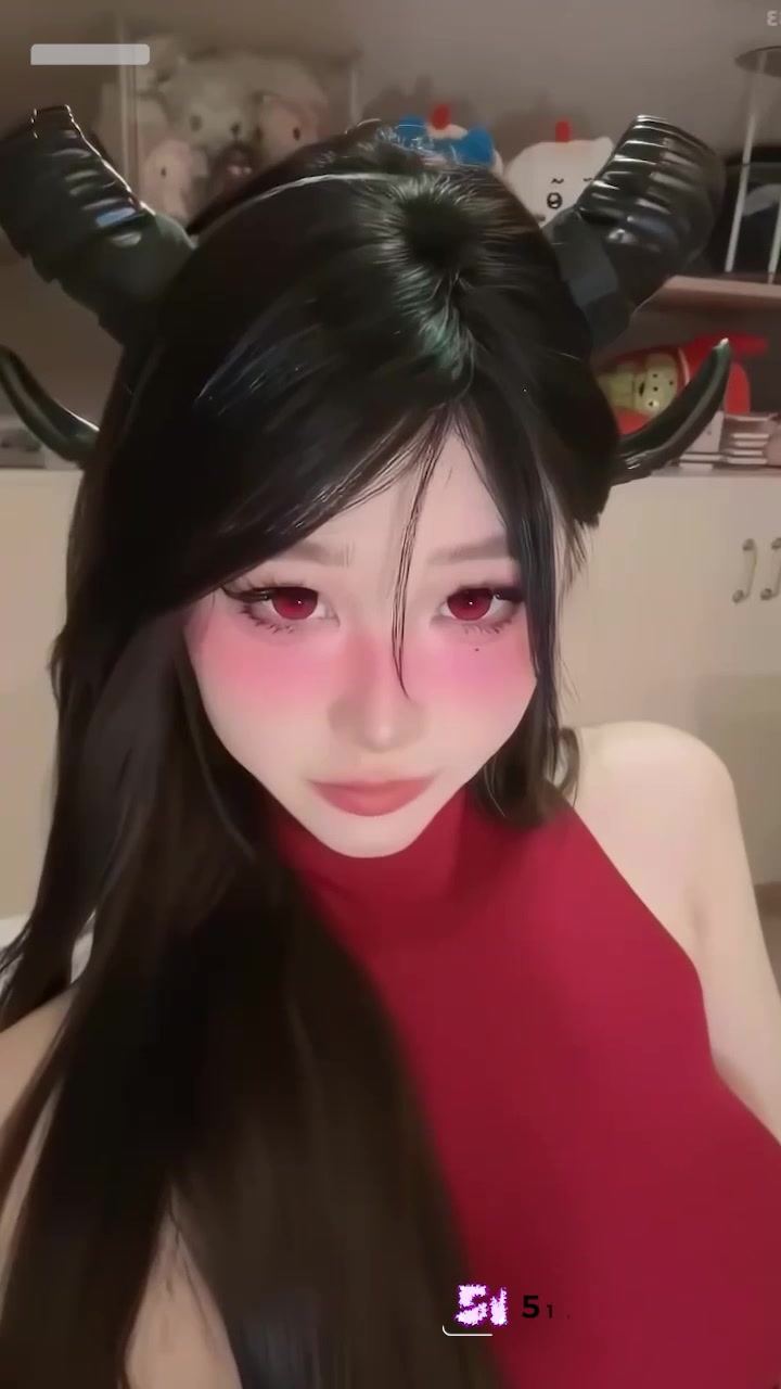 抖音网红 椰椰小蛙 阿黑颜盯射福利 cos魅魔寸止倒计时 拿捏各位的龟头！